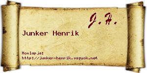 Junker Henrik névjegykártya